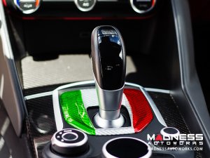 Alfa Romeo Stelvio Shift Gate Trim Panel - Carbon Fiber - Pre '20 - Italian Theme Alfa Romeo Stelvio Shift Gate Trim Panel - Carbon Fiber - Pre '20 - Italian Theme